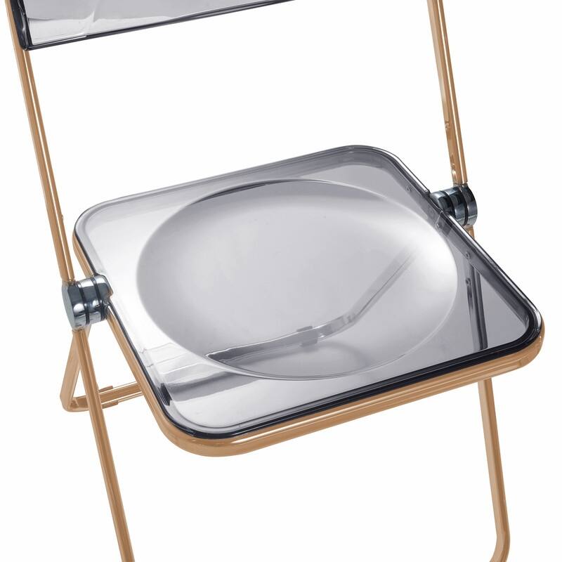 Lawrence Modern Foldable Transparent Acrylic Gold Chrome Folding Chair for Multipurpose Spaces Set of 4 - 30"