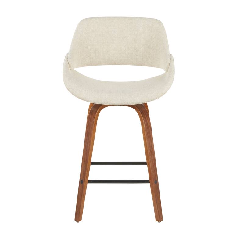 Carson Carrington Svellingen 26" Fixed-Height Counter Stool with Square Footrest (Set of 2) - Cream Fabric