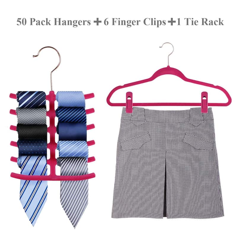 Premium Space Saving Velvet Hangers Holds Up To 10 Lbs, Clothes Hangers(30/50/60/100 Packs Option)