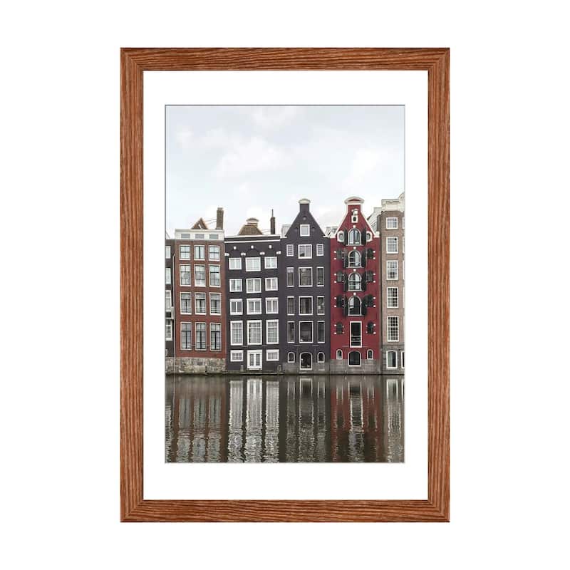 iCanvas "Canal Houses Of Amsterdam" by Henrike Schenk PFA - Walnut - 24x16x1