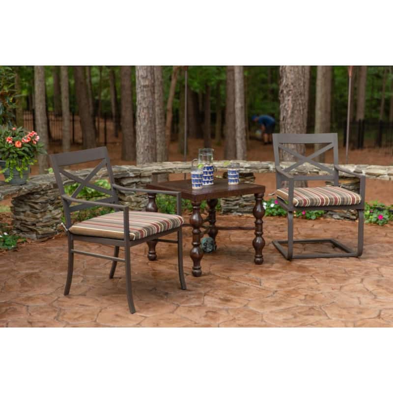 20 inch square Sunbrella stripe seat pad (2 pack)