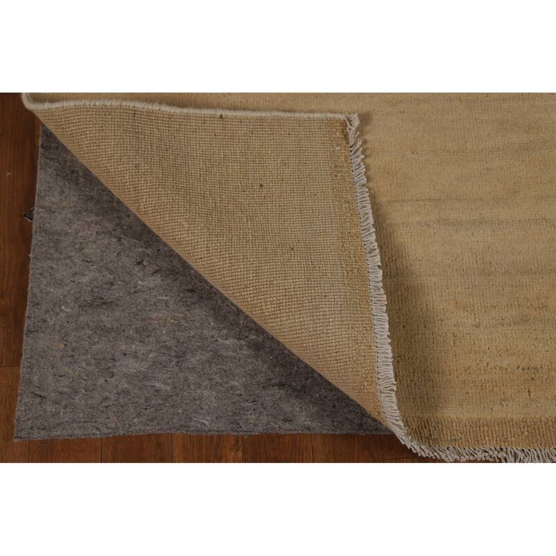 Modern Gabbeh Oriental Area Rug Handmade Yellow Wool Carpet - 4'11" x 7'0"