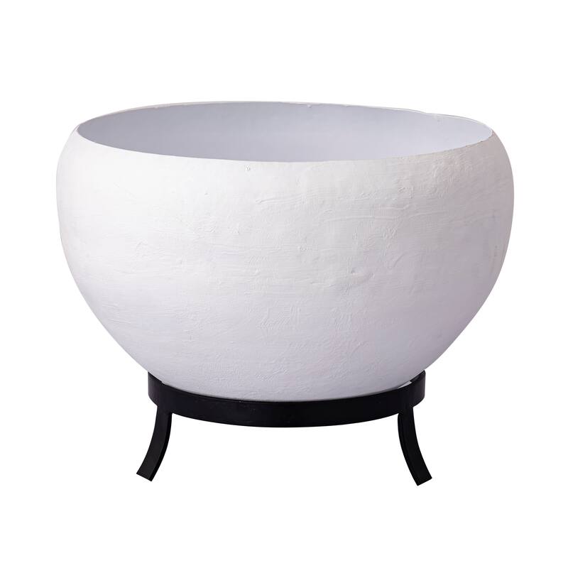 Elk Home Teris Plaster White Metal 17.5 Inch Wide Planter