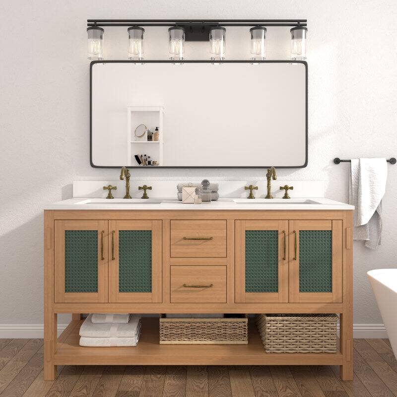 Acroma - 60'' Double Bathroom Vanity With Stone Top
