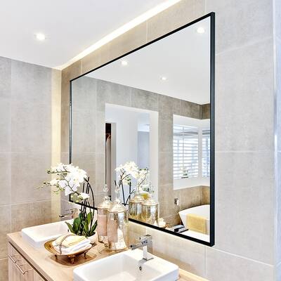 36x24 inch Decorative Wall Mirror, All-Round and Clear Vision Bathroom Mirror, Aluminum Frame and Explosion-Proof Glass