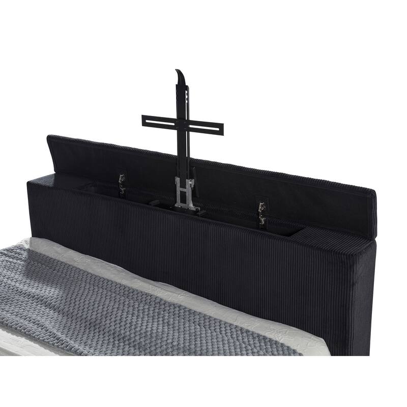 Tisdall Flame Visualizer Wingback TV Bed Black