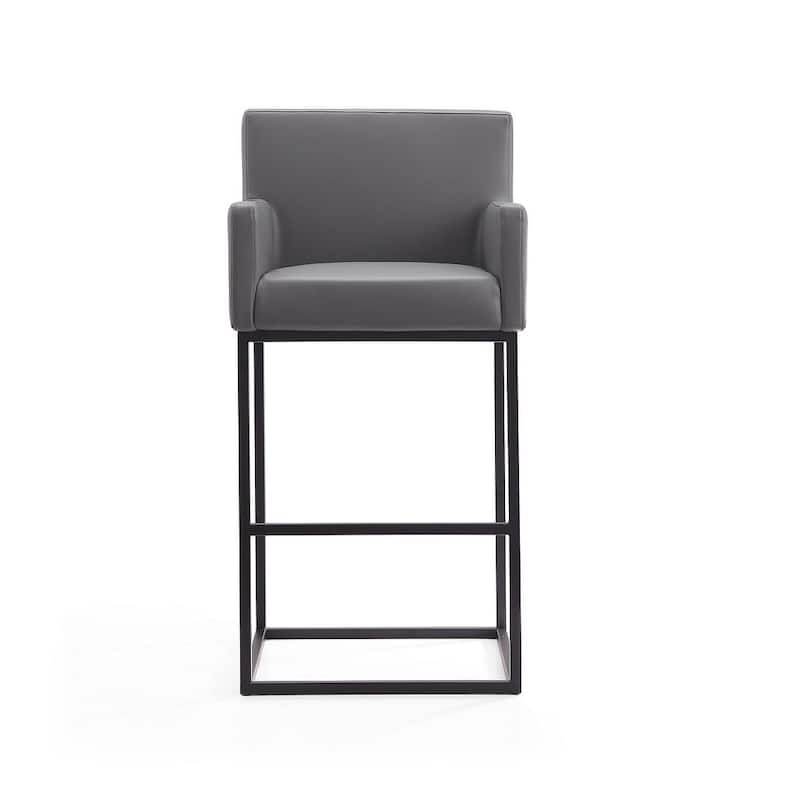Manhattan Comfort Ambassador 42 in. Black Metal Barstool (Set of 2)