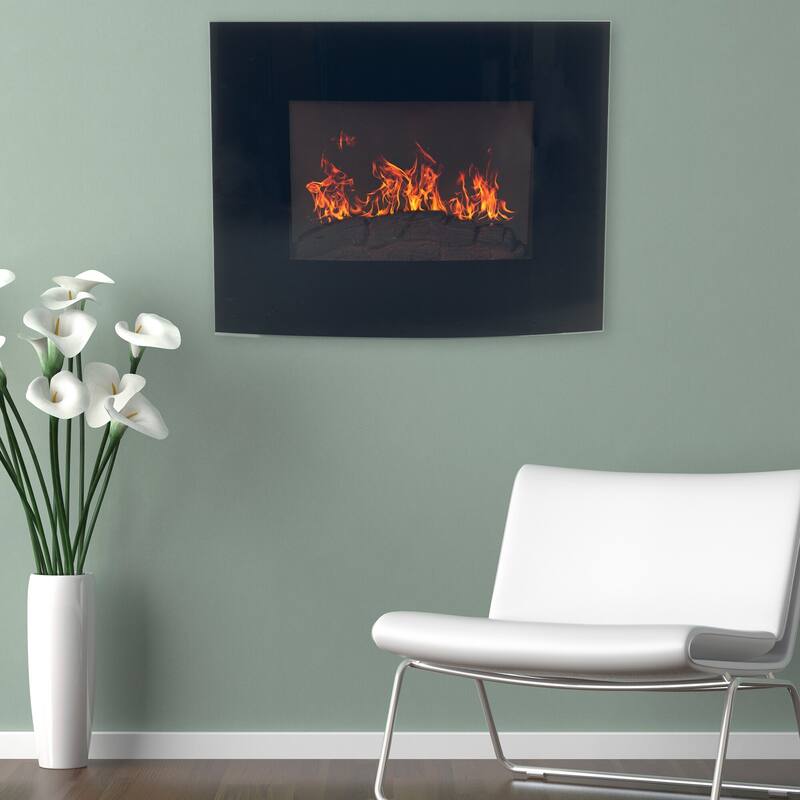 Northwest 25.5-Inch Curved Edge Wall-Mount Electric Fireplace