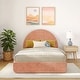 preview thumbnail 10 of 14, Max and Lily Full-Size Upholstered Bed with Arched Headboard