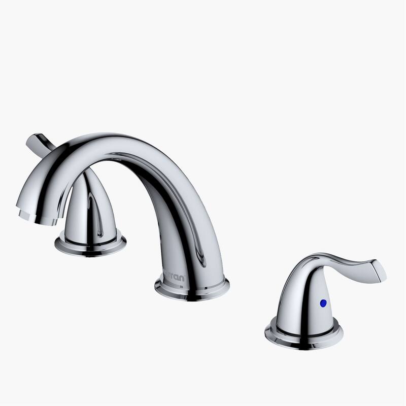 Karran Fulham Three Hole Two Handle Widespread Bathroom Faucet with Matching Pop-up Drain