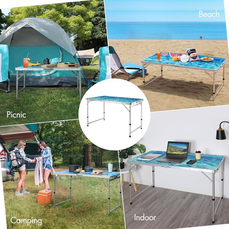 Folding Camping Table 2FT, Portable Small Picnic Table