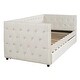 preview thumbnail 14 of 25, Twin Size Tufted Upholstered Daybed with Trundle, Velvet Sofabed with Rivet Design, No Box-spring Needed