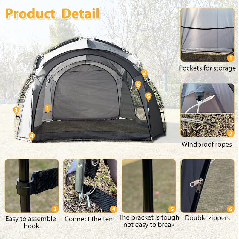 4-6-Person Portable Camping Tent, Pop-Up Beach Tent Sun Shelter - 12 ft. * 12 ft. *7.5 ft.