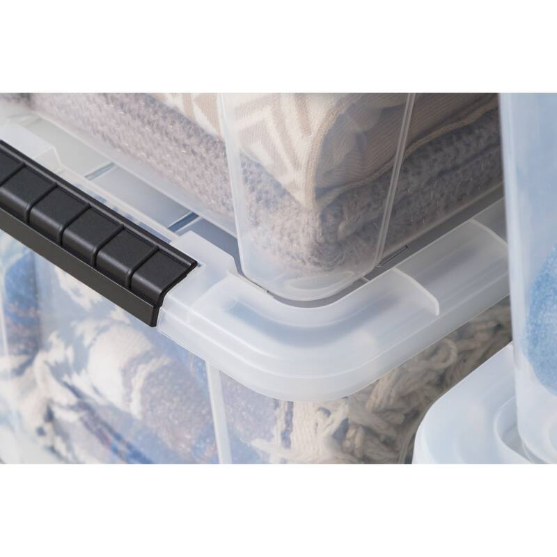 IRIS USA® Buckled Clear Box 20.5 Qt Buckle Lid - Clear - Set of 6