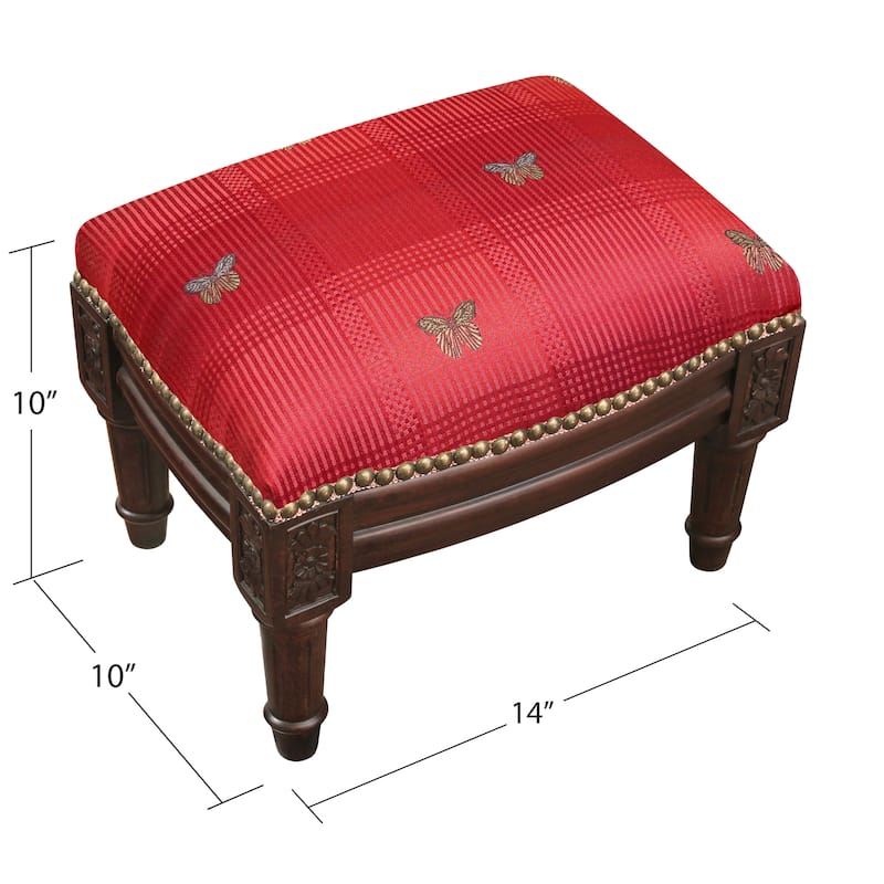 Red Butterfly Footstool