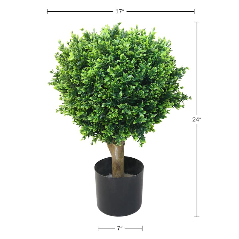 Romano Set of 2 Hedyotis Fake Trees, Green - Set of 2