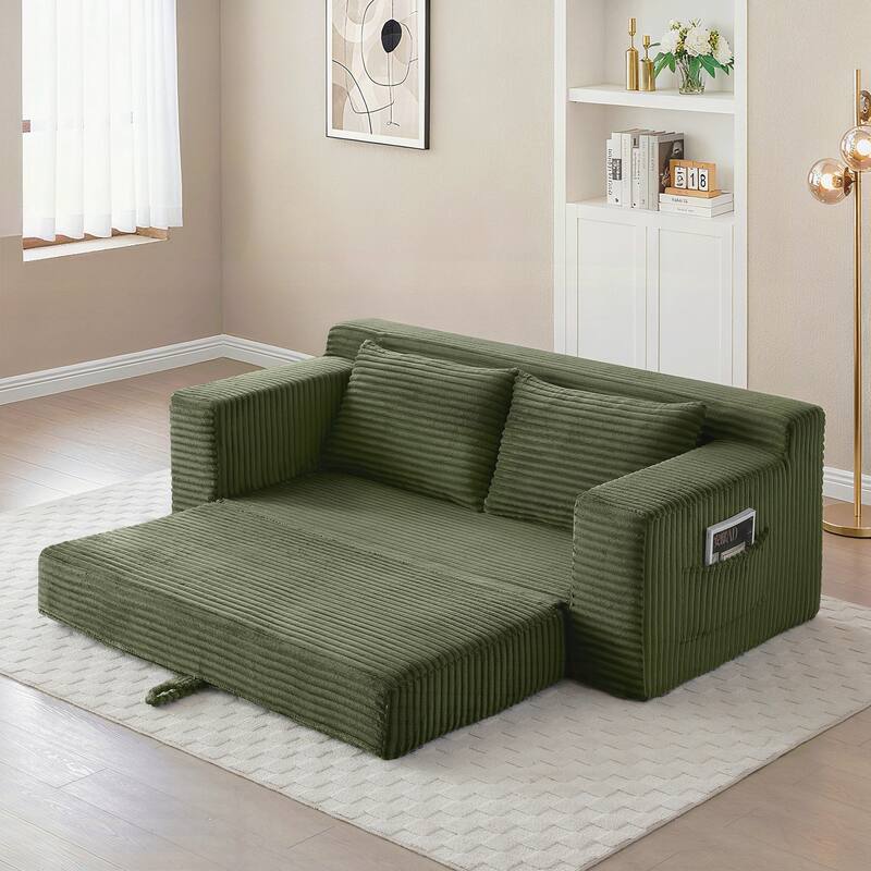 Foam Cloud Loveseat Sofa, 2 in 1 Convertible Folding Couch Bed
