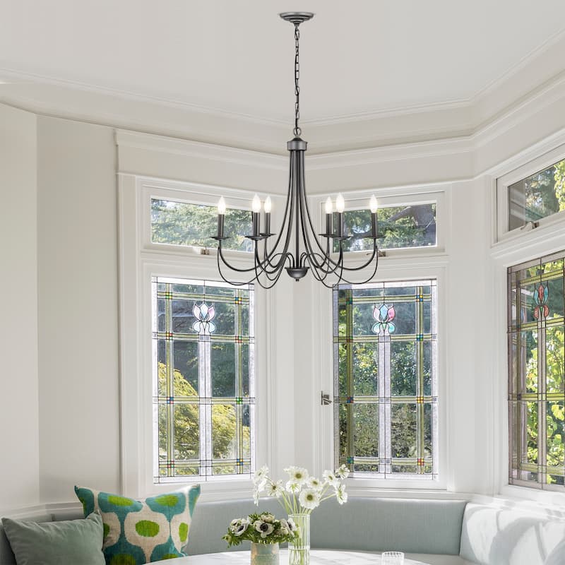 Penella 6-Light Silver Gray Branched Candelabra Chandelier
