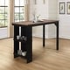 preview thumbnail 1 of 11, Hillsdale Furniture Knolle Park Wood Counter Height Table, Black/Wire Brush Oak - 36H x 55.25W x 23.75D