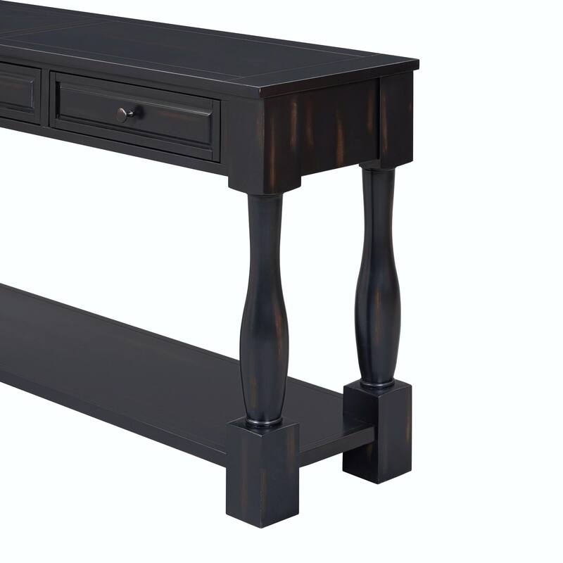 63" Console Table with Drawers and Shelf