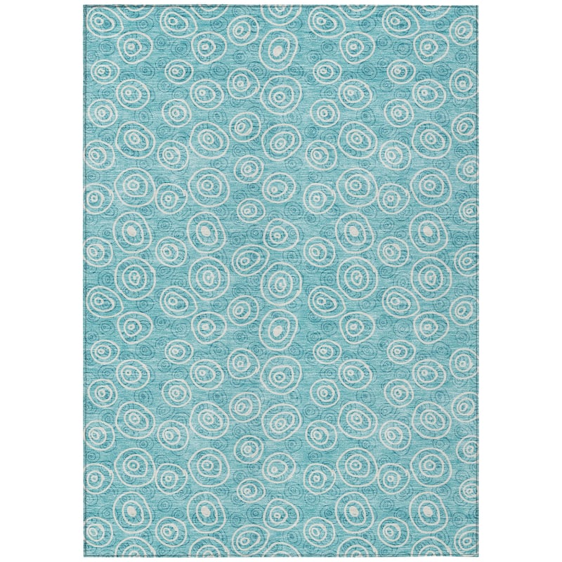 Machine Washable Indoor/ Outdoor Chantille Contemporary Bubbles Rug