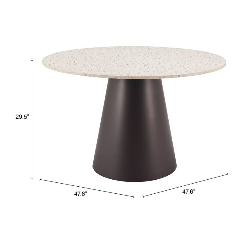 Jorf Dining Table Beige & Bronze