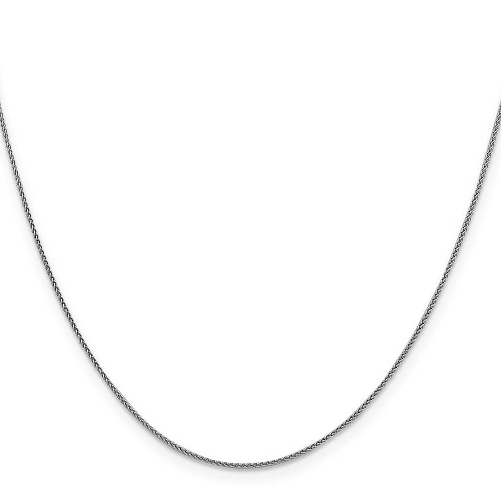 Curata Italian Solid 18k White Gold 1.0mm D/C Spiga Wheat Chain Necklace Options: 16 18