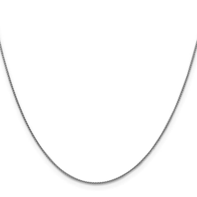 Curata Italian Solid 18k White Gold 1.0mm D/C Spiga Wheat Chain Necklace Options: 16 18