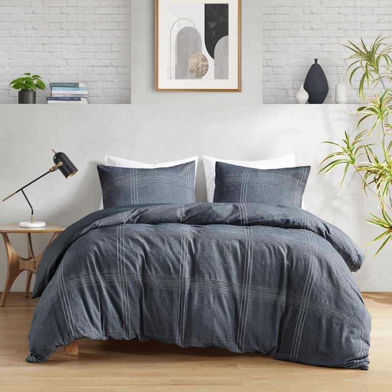 Croscill Casual Anders Charcoal 3 Piece Duvet Set