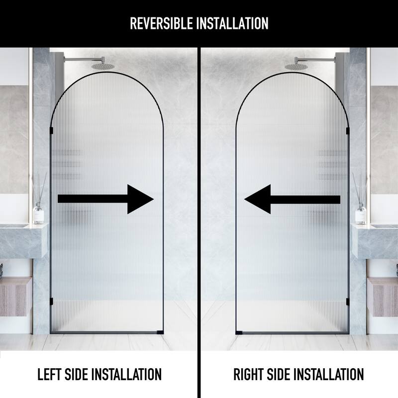 VIGO Arden 34" W x 78" H Frameless Fixed Shower Screen