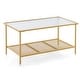 preview thumbnail 10 of 8, Costway 2-Tier Coffee Table with Shelf with Tempered Glass Top & Metal - See Details