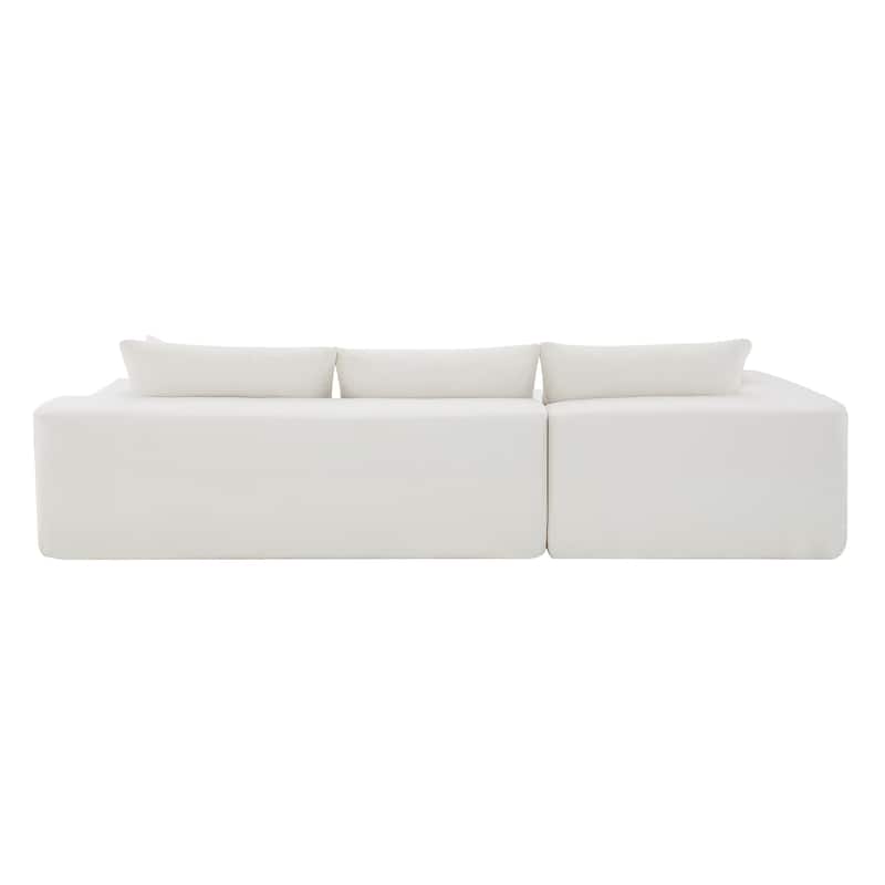 White 109" Modular L-Shaped 4-Seat Sofa with Chaise