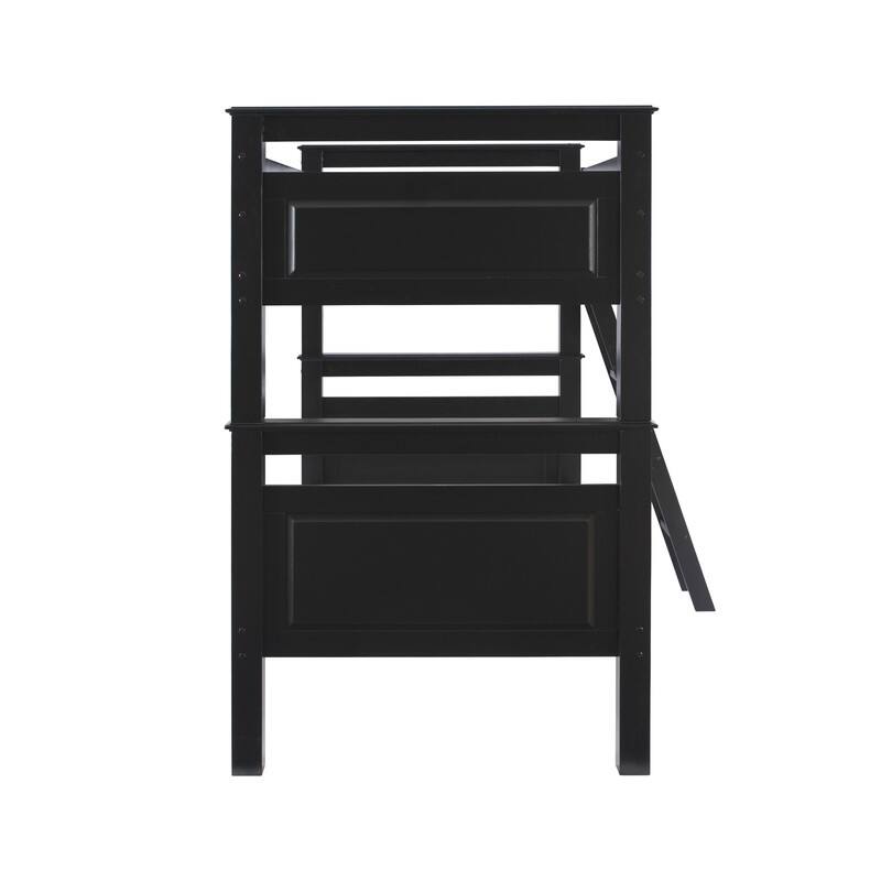 Linon Beckett Wood Twin Over Twin Bunk Bed