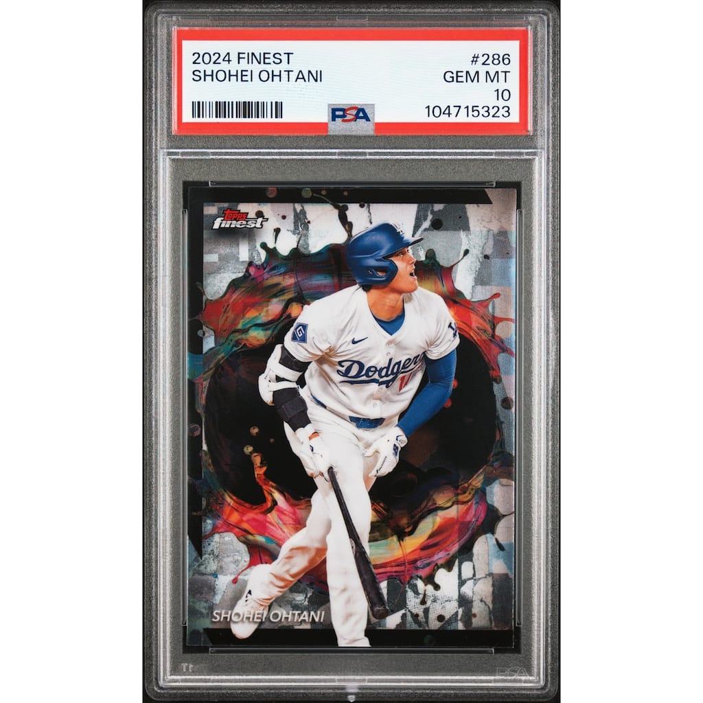 Shohei Ohtani 2024 Topps Finest Baseball Card #286 Graded PSA 10 Cert #104715323 - 8' x 11'