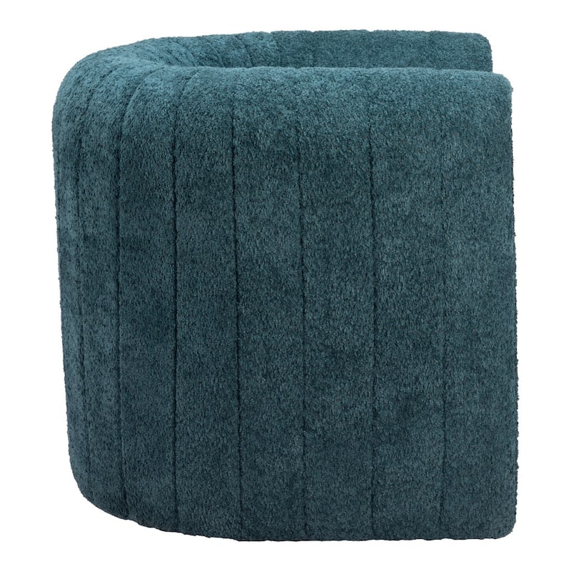 HomeRoots 37" Aquamarine Sherpa And Upholstered Tufted Arm Chair - 37' X '27.6' X '30