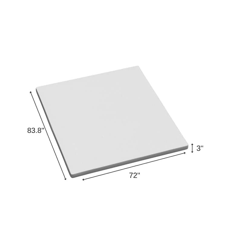 3" White Gel Memory Foam California King Mattress Topper