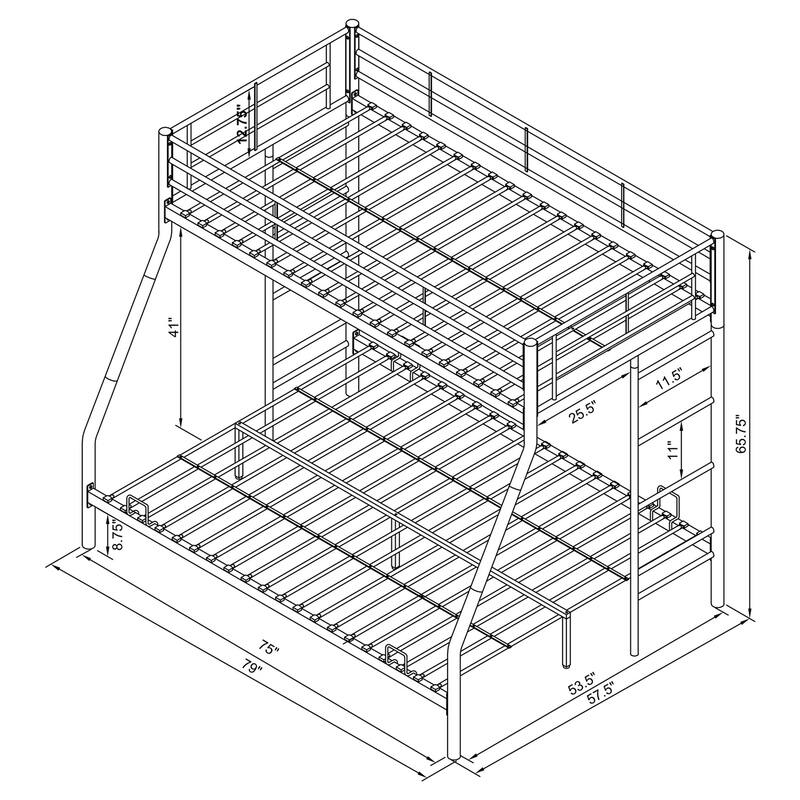 Hayward Contemporary Metal Frame Bunk Bed