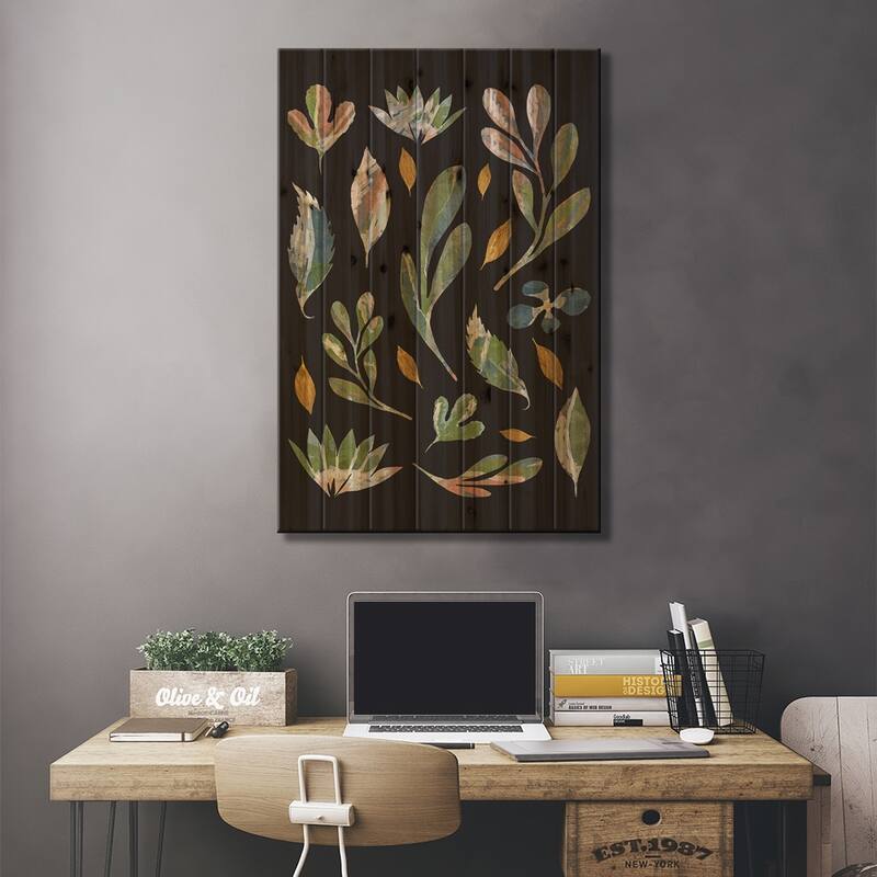 Leaf Woman Print On Wood by Danilo de Alexandria - Multi-Color