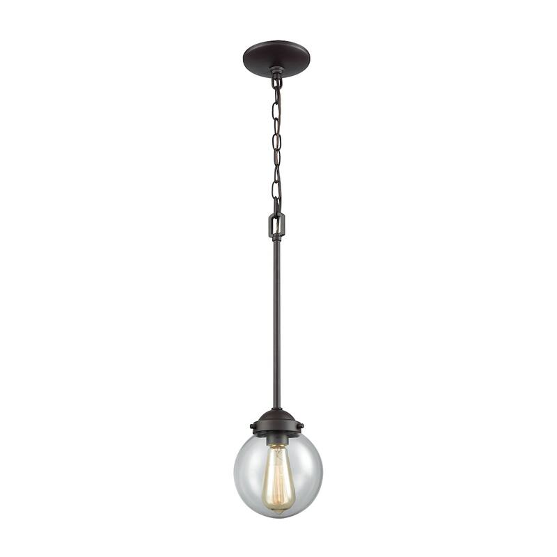 Elk Home Beckett Oil Rubbed Bronze With Clear Glass 1 Light Pendant
