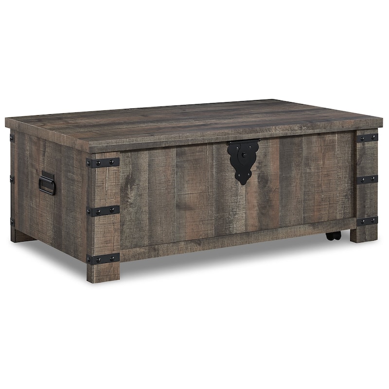 Signature Design by Ashley Hollum Brown Lift Top Cocktail Table - 47"W x 28"D x 18"H