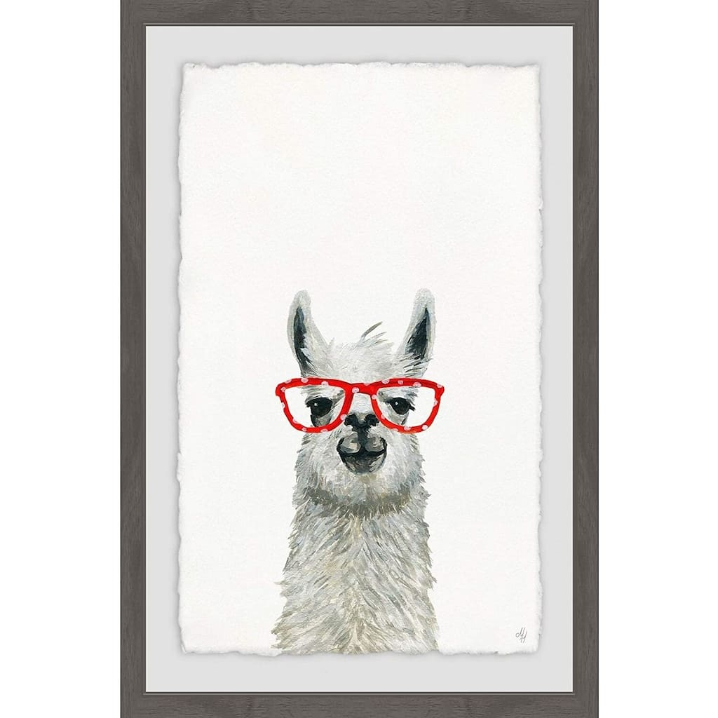Trendy Llama Painting Print - Framed Wall Art for Home Decor - Modern Aesthetic Living Room Decor