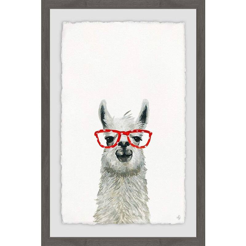 Trendy Llama Painting Print - Framed Wall Art for Home Decor - Modern Aesthetic Living Room Decor