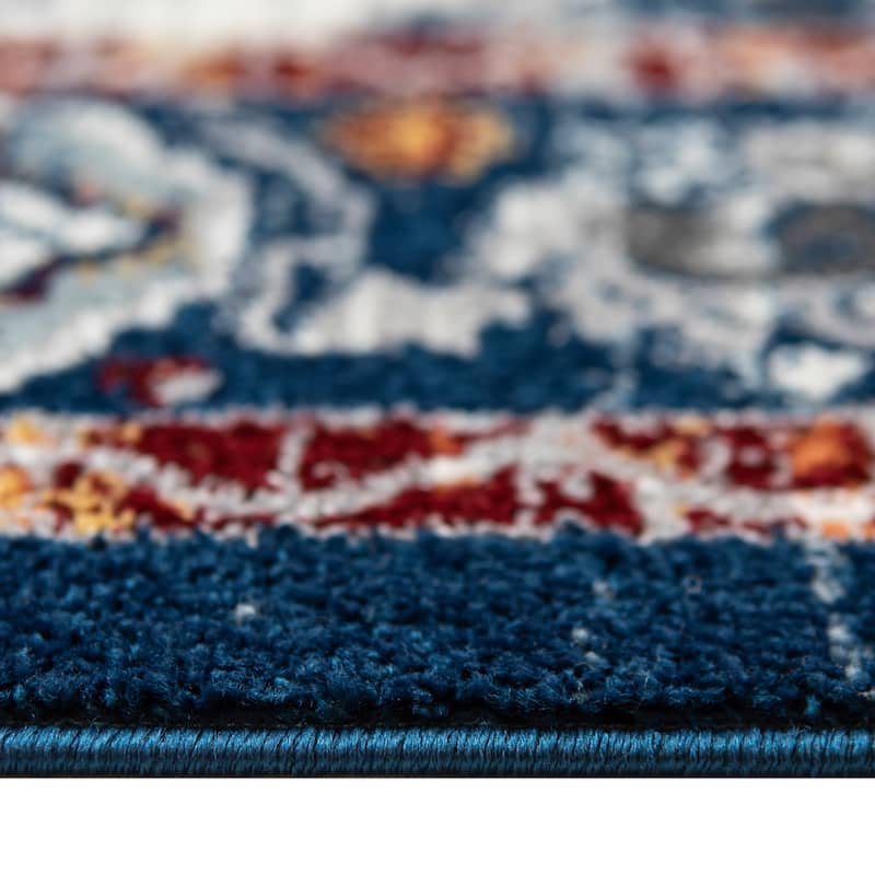Alvia Xyryl Floral Area Rug - 6'7" x 6'7"R - Blue