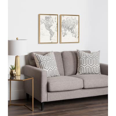 Kate and Laurel Sylvie Map Canvas Set by The Creative Bunch Studio