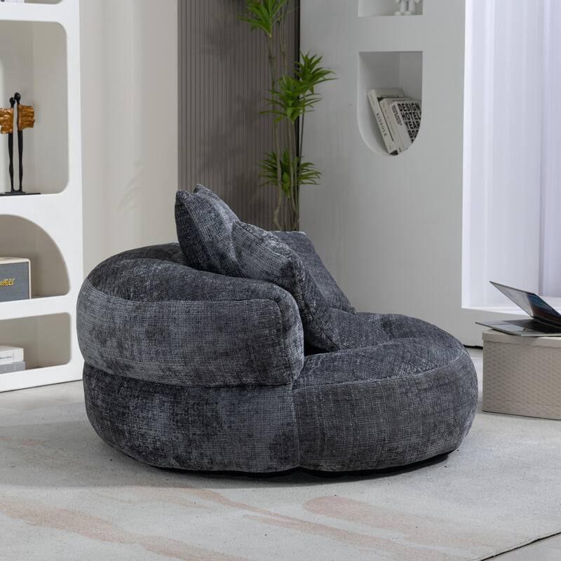 Durable Lazy Sofa Comfort Lounger, High Back Bean Bag Couch with 3 Pillows