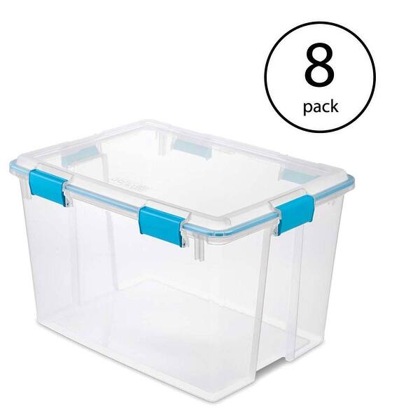 Sterilite 80Qt Clear Plastic Stackable Storage Bin w/ Gasket Latch Lid