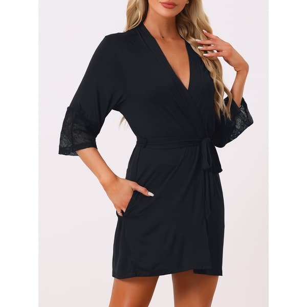 lightweight ladies dressing gown Womens Robe Short Bathrobe Thin Sleepwear Soft Loungewear - On Sale - Bed Bath & Beyond STATS_UPD