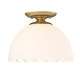 preview thumbnail 1 of 6, Golden Lighting Dorinda 1-light Semi-Flush Mount in Brushed Champagne Brass Brushed Champagne Bronze