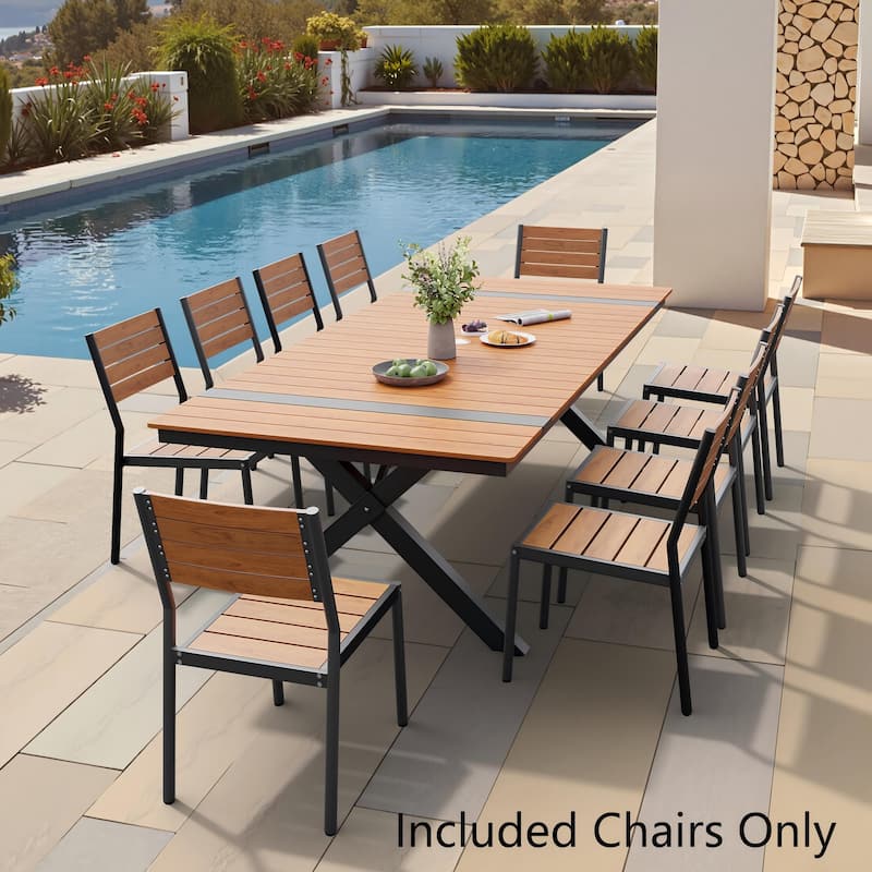 Pellebant Outdoor Patio Aluminum Stackable Dining Chairs - 19.4in D x 15.7in W x 33.9in H
