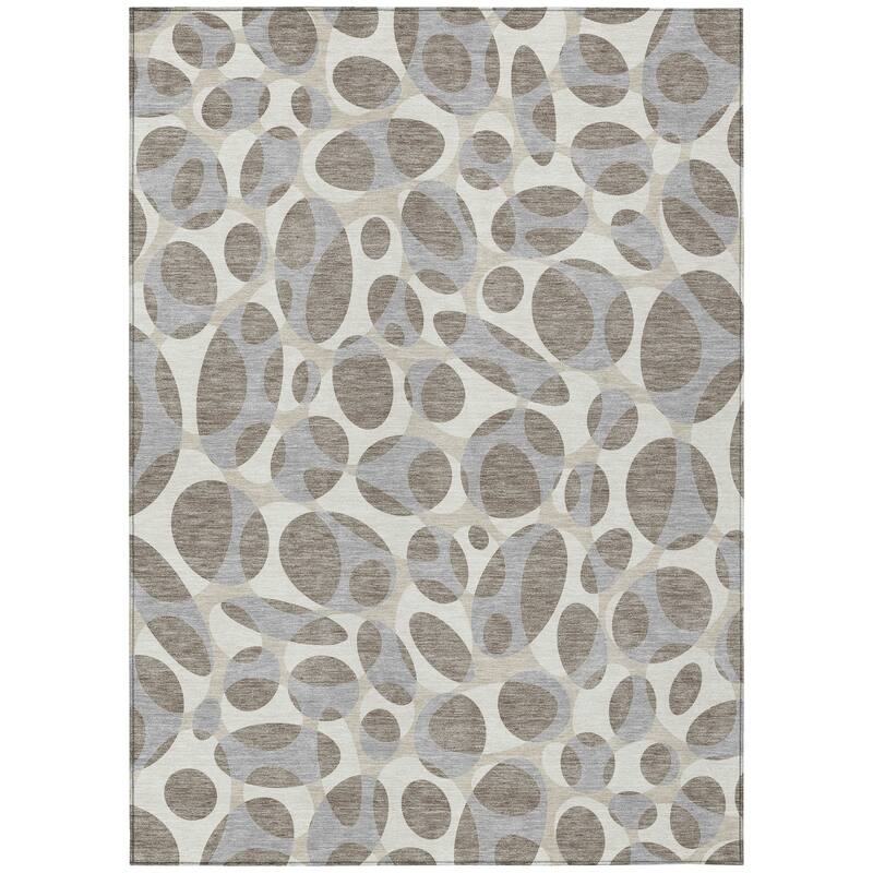 Machine Washable Indoor/ Outdoor Contemporary Saline Chantille Rug